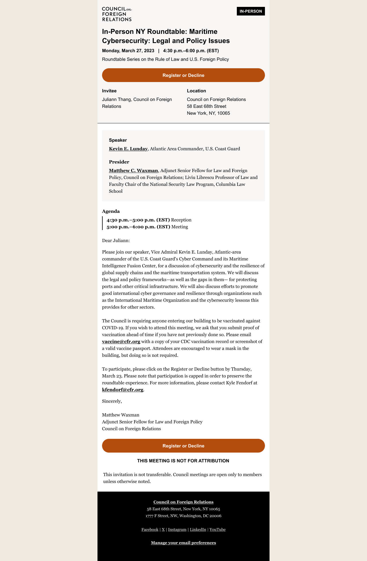 Full-width in-person event invitation template